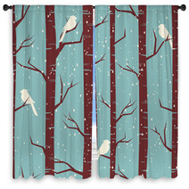 Winter Forest Seamless Pattern Window Curtains 46467393