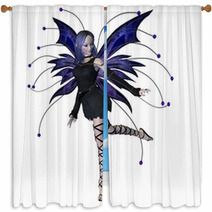 Winter Goth Fairy  3 Window Curtains 6165641