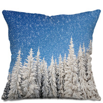 Winter Landscape In Mountains Pillows 26902068