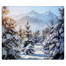 Winter Mountain Scenery Rugs 60935824