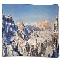 Winter Mountains In Italian Alps Blankets 65954770