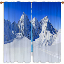 Winter Mountains, Panorama - Italian Alps Window Curtains 70239829