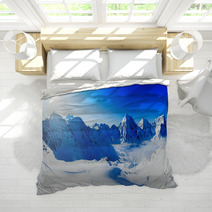 Winter Mountains, Panorama Of The Italian Alps Bedding 58782046