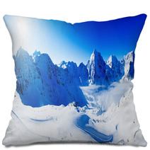 Winter Mountains, Panorama Of The Italian Alps Pillows 58782046
