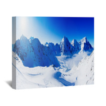 Winter Mountains, Panorama Of The Italian Alps Wall Art 58782046
