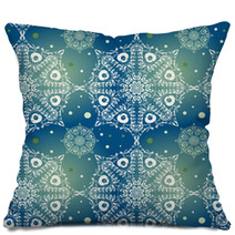 Winter seamless background with snowflakes 1 Pillows 46431707