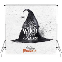 Witch Hat Halloween Poster Vintage Backdrops 68263956