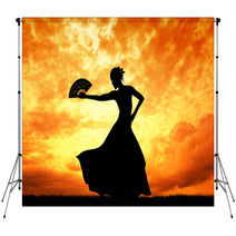 Woman Dancing Flamenco Backdrops 54656105