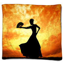 Woman Dancing Flamenco Blankets 54656105
