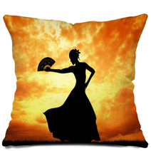Woman Dancing Flamenco Pillows 54656105