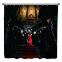 Woman In Red Dress On The Red Carpet Photos Of Paparazzi Bath Decor 75451548