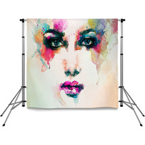 Woman Portrait  .abstract  Watercolor .fashion Background Backdrops 68067837