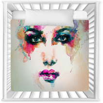 Woman Portrait  .abstract  Watercolor .fashion Background Nursery Decor 68067837
