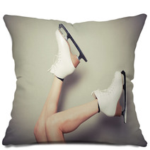 Woman Wearing Ice Skates Pillows 63710236