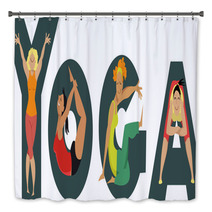 Women Doing Yoga And Creating Shapes Of Letters Eps 8 Illustration Bath Decor 162689504