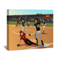 Women Playing Softball Wall Art 75891909