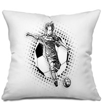 Women Soccer Vector Illustration Pillows 190425931