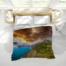 Wonderful Landscape Of Cinque Terre Coast, Italy Bedding 64042264