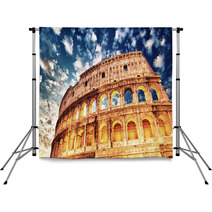 Wonderful View Of Colosseum In All Its Magnificience - Autumn Su Backdrops 48144301