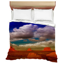 Wonderful View Of Famous Buttes Of Monument Valley At Sunset, Ut Bedding 54325217