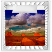 Wonderful View Of Famous Buttes Of Monument Valley At Sunset, Ut Nursery Decor 54325217