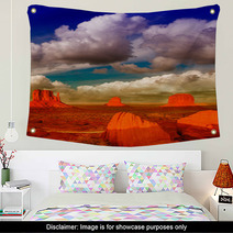 Wonderful View Of Famous Buttes Of Monument Valley At Sunset, Ut Wall Art 54325217