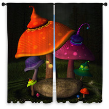 Wonderland Series - Wonderland Mushrooms Window Curtains 58027457