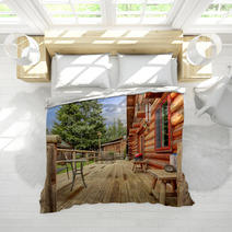 Wood Horse Farm Cabin Rustic Deck. Bedding 42831382