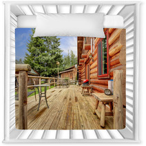 Wood Horse Farm Cabin Rustic Deck. Nursery Decor 42831382