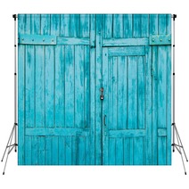 Wooden Blue Door Close Up Backdrops 176383626
