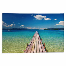 Wooden Pier In Tropical Paradise Rugs 25295366