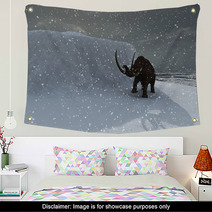 Woolly Ice Age Mammoth In Blizzard Wall Art 34080339