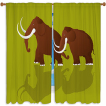 Woolly Mammoths Window Curtains 46816942