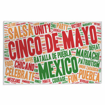 Word Cloud Cinco De Mayo Celebration Isolated Banner Rugs 81489327