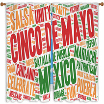 Word Cloud Cinco De Mayo Celebration Isolated Banner Window Curtains 81489327