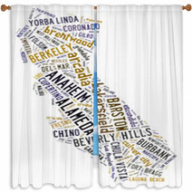 Word Cloud Showing Cities In California Window Curtains 84056058