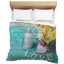 Word Love, Heart And Flowers Bedding 93135003