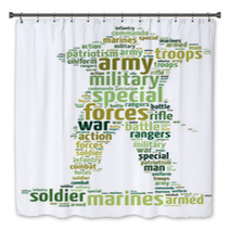 Words Illustration Concept Of A Soldier Over White Background Bath Decor 58701248