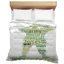 Words Illustration Concept Of A Soldier Over White Background Bedding 58701248