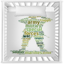 Words Illustration Concept Of A Soldier Over White Background Nursery Decor 58701248