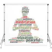 Words Illustration Of A Person Doing Meditation Backdrops 55340536