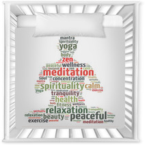 Words Illustration Of A Person Doing Meditation Nursery Decor 55340536