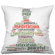 Words Illustration Of A Person Doing Meditation Pillows 55340536