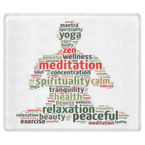 Words Illustration Of A Person Doing Meditation Rugs 55340536