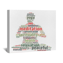 Words Illustration Of A Person Doing Meditation Wall Art 55340536