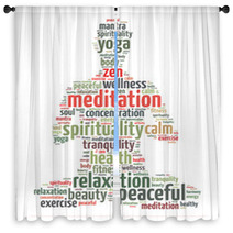 Words Illustration Of A Person Doing Meditation Window Curtains 55340536