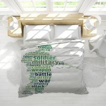 Words Illustration Of A Soldier Over White Background Bedding 69505529