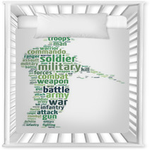 Words Illustration Of A Soldier Over White Background Nursery Decor 69505529