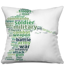 Words Illustration Of A Soldier Over White Background Pillows 69505529
