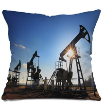 Working Oil Pumps Silhouette Pillows 40660586